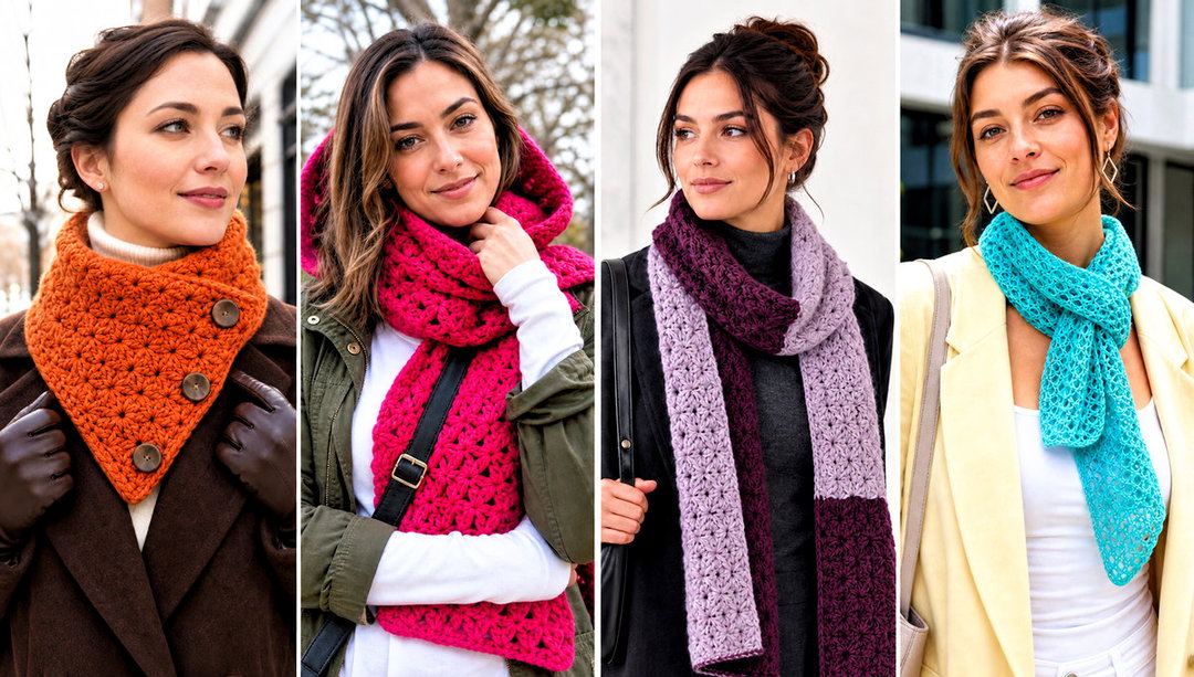 20 Crochet Star Stitch Scarf Outfit Ideas for Chilly Days
