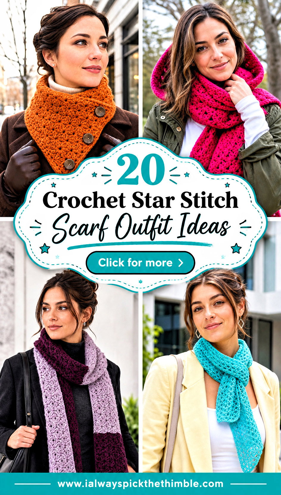 20 Crochet Star Stitch Scarf Outfit Ideas for Chilly Days - 20 Crochet Star Stitch Scarf Outfit Ideas for Chilly Days