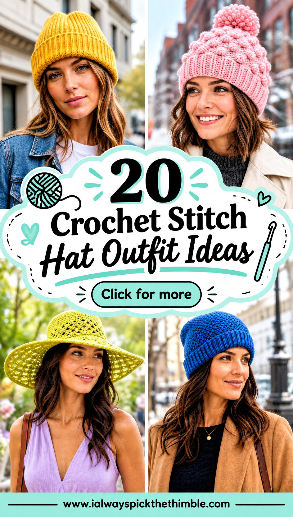 20 Crochet Stitch Hat Outfit Ideas for Everyday Wear - 20 Crochet Stitch Hat Outfit Ideas for Everyday Wear