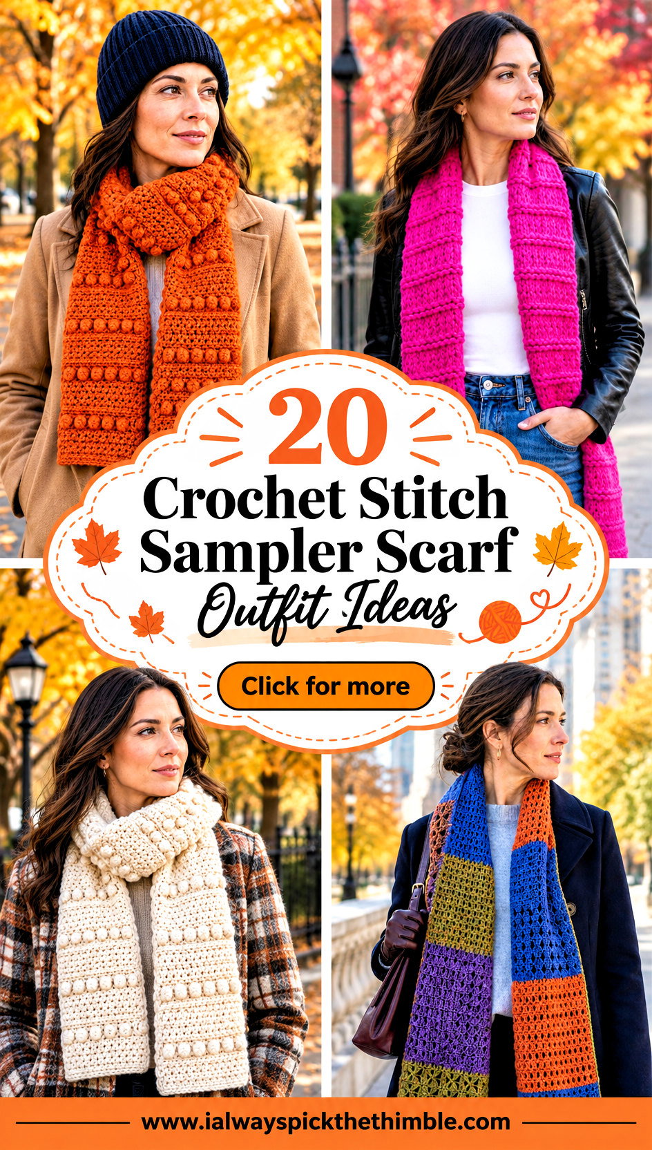 20 Crochet Stitch Sampler Scarf Outfit Ideas for Fall - 20 Crochet Stitch Sampler Scarf Outfit Ideas for Fall