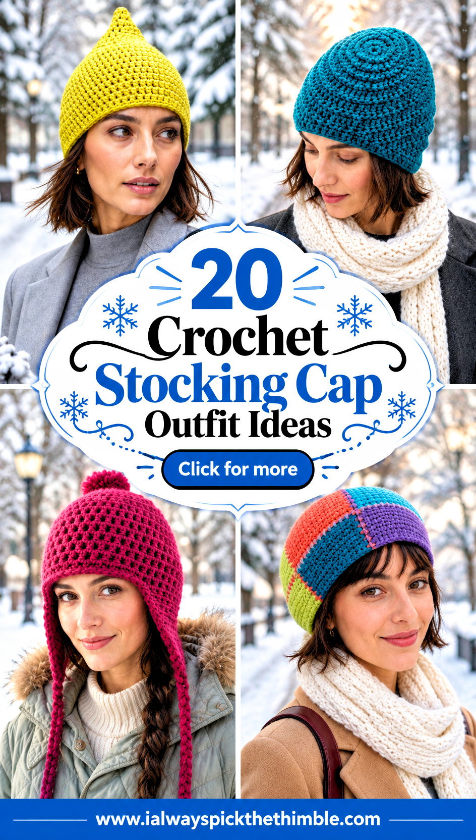 20 Crochet Stocking Cap Outfit Ideas for Snowy Walks - 20 Crochet Stocking Cap Outfit Ideas for Snowy Walks