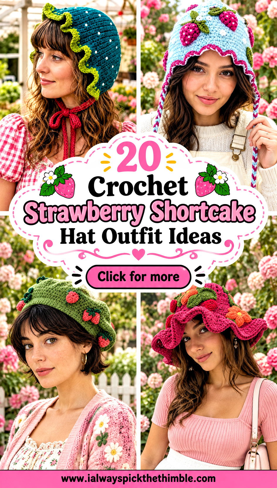 20 Crochet Strawberry Shortcake Hat Outfit Ideas in Pink - 20 Crochet Strawberry Shortcake Hat Outfit Ideas in Pink