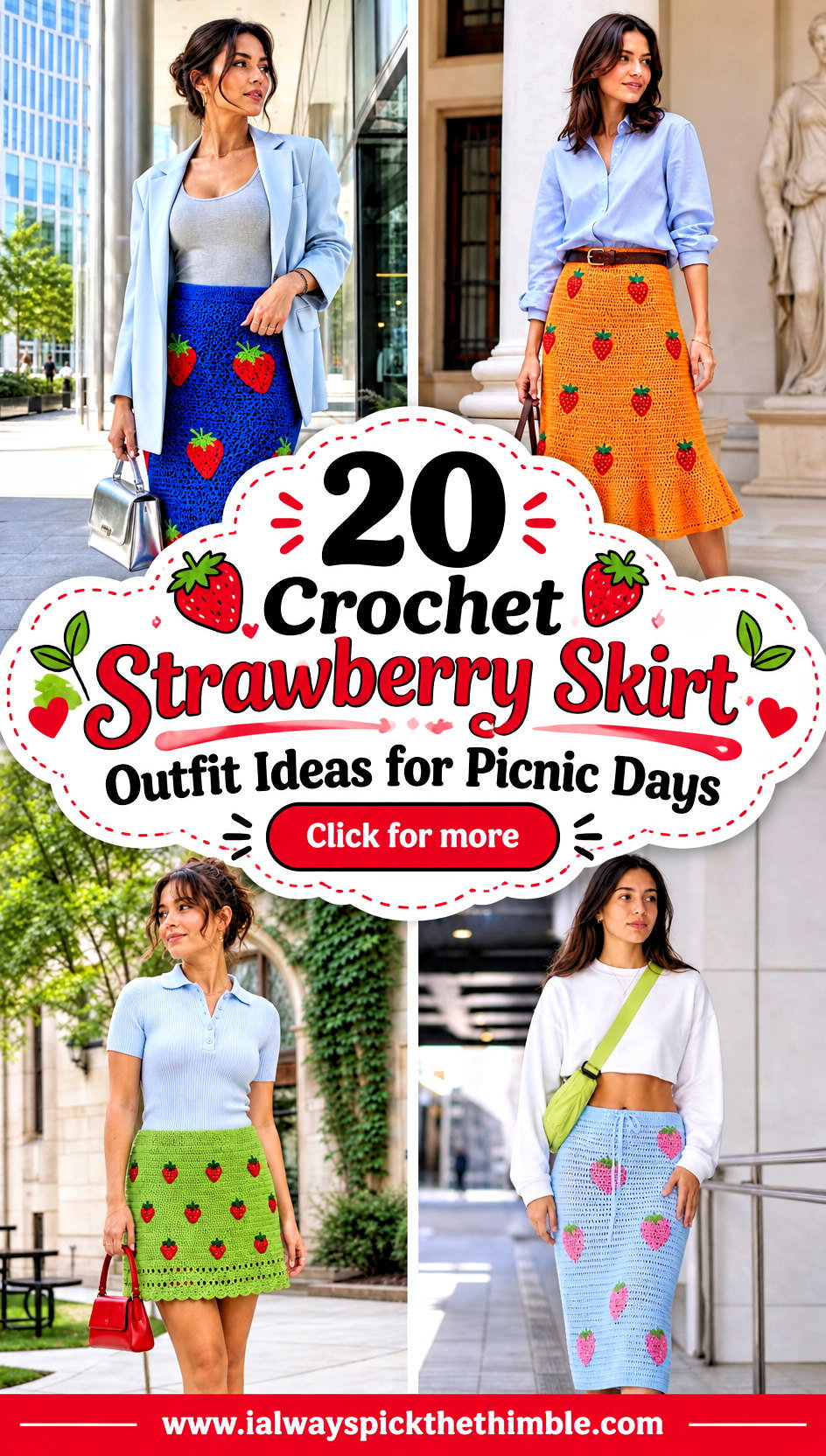 20 Crochet Strawberry Skirt Outfit Ideas for Picnic Days - 20 Crochet Strawberry Skirt Outfit Ideas for Picnic Days