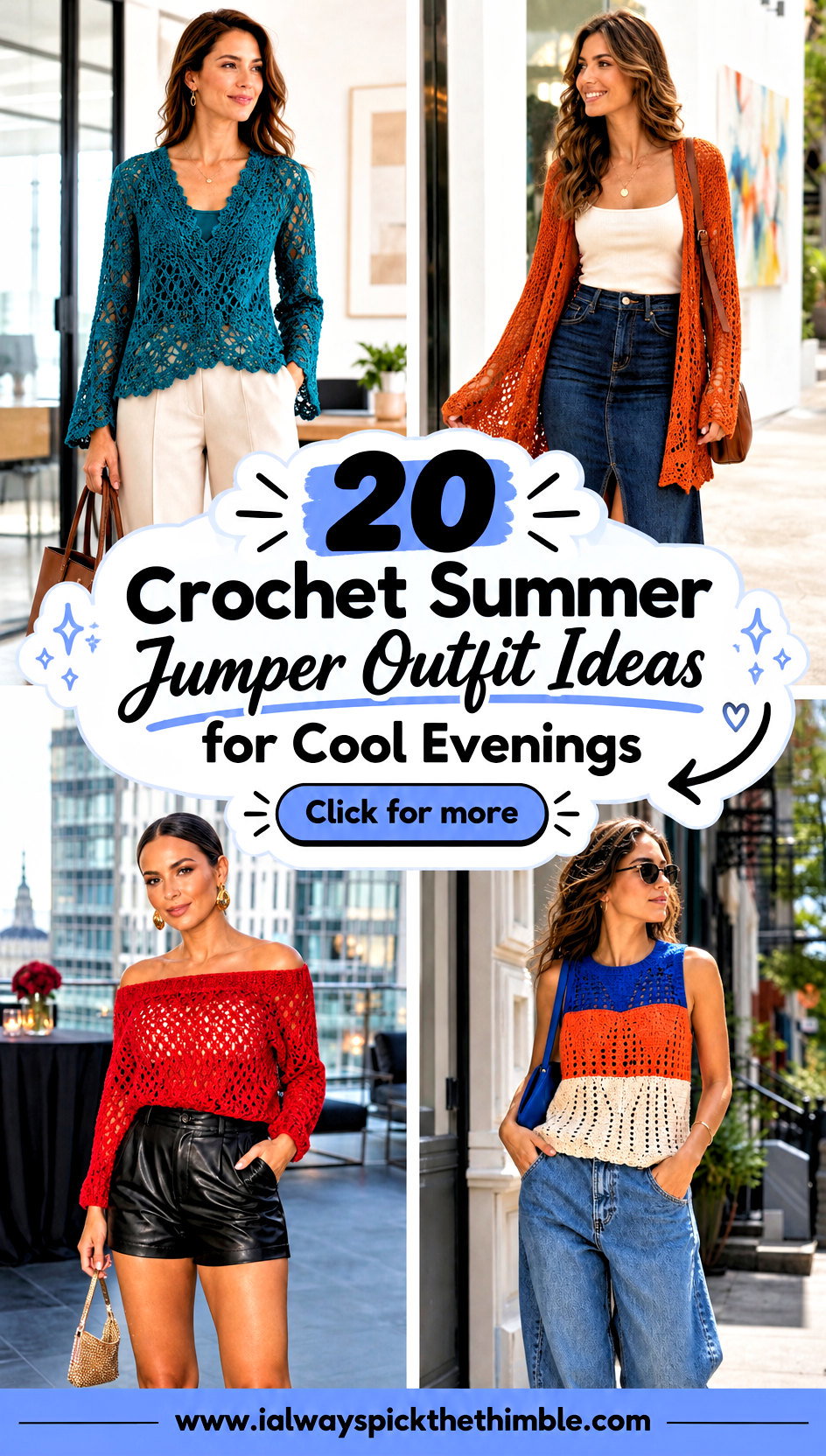 20 Crochet Summer Jumper Outfit Ideas for Cool Evenings - 20 Crochet Summer Jumper Outfit Ideas for Cool Evenings