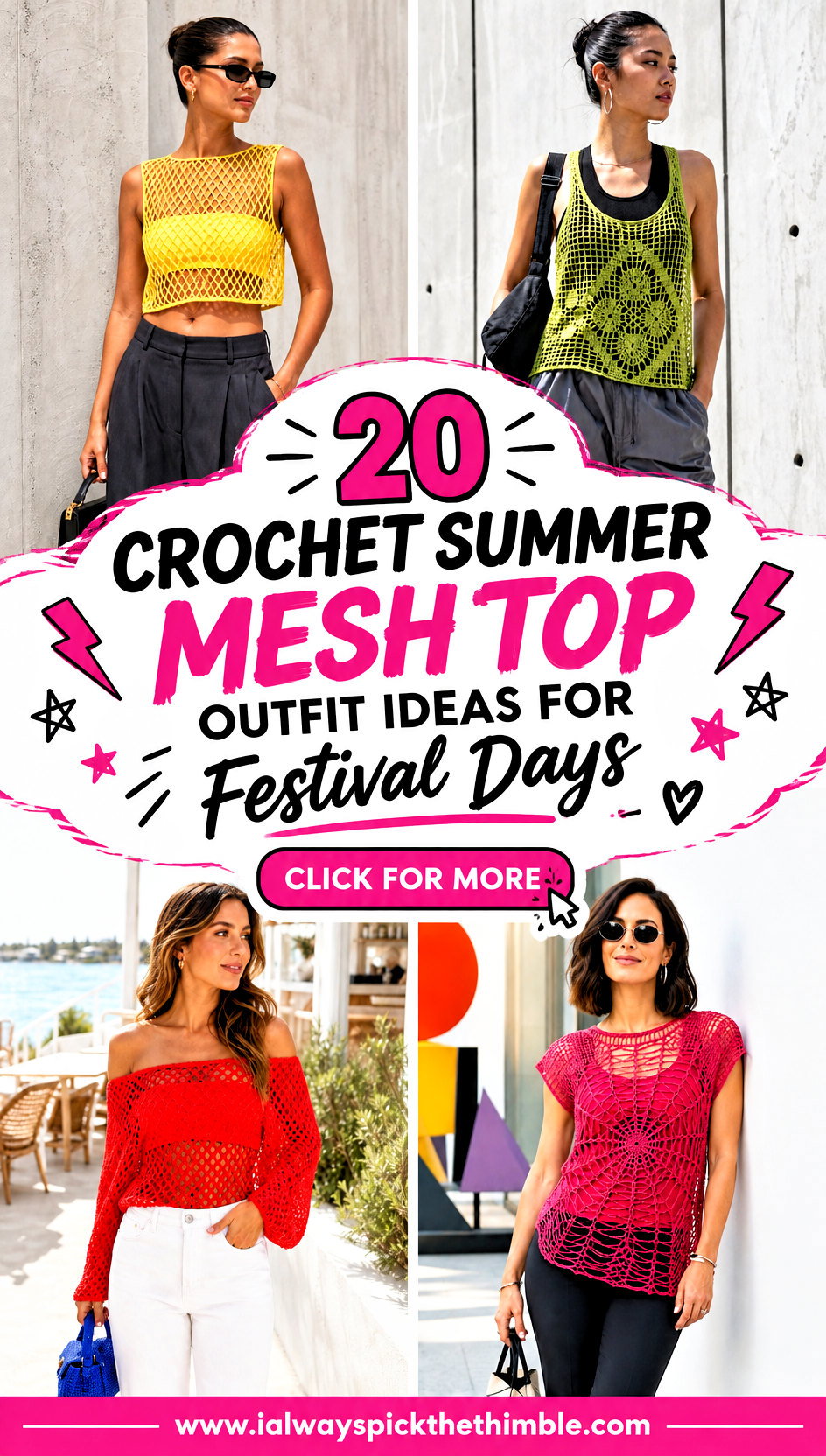 20 Crochet Summer Mesh Top Outfit Ideas for Festival Days - 20 Crochet Summer Mesh Top Outfit Ideas for Festival Days