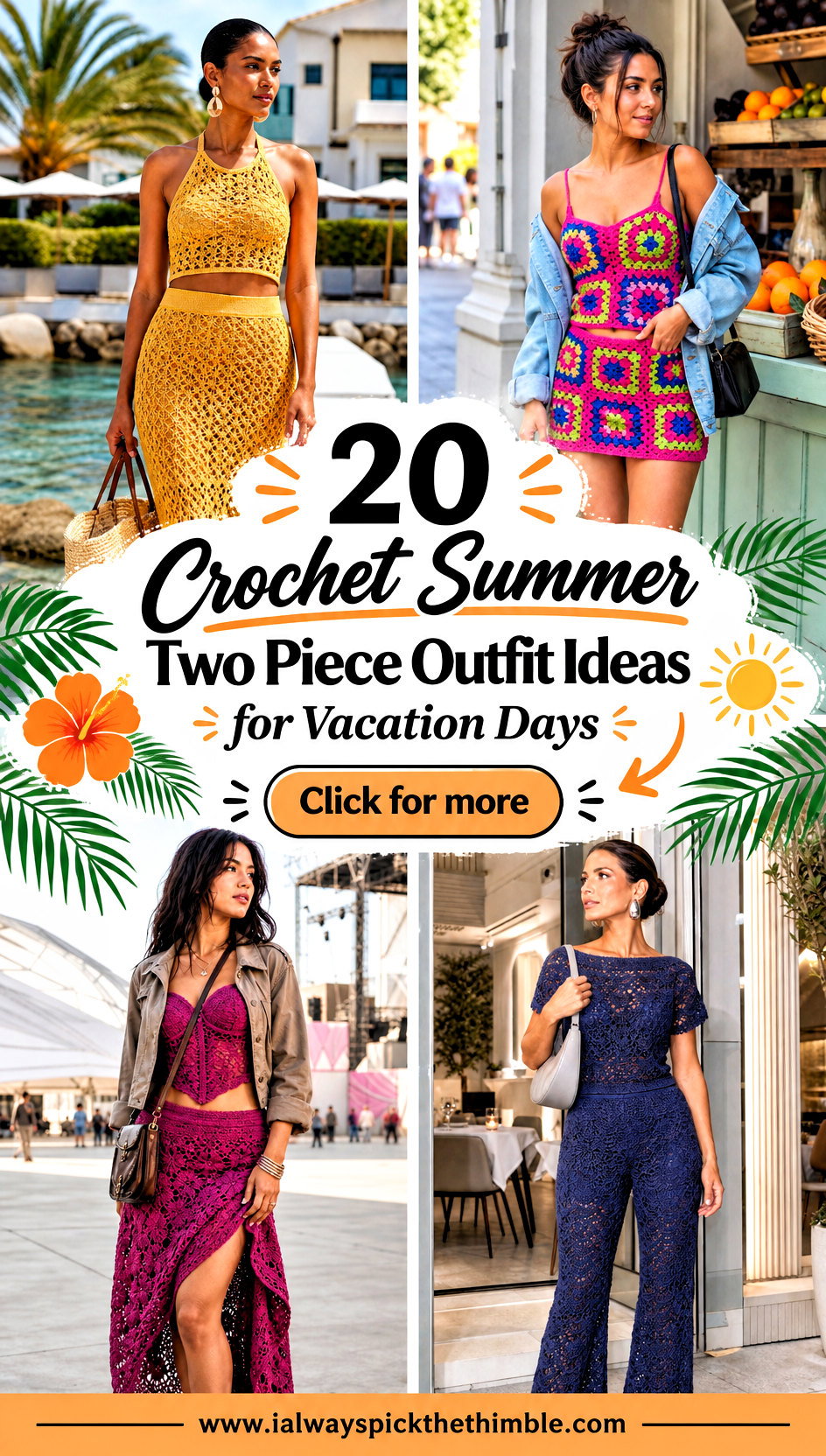 20 Crochet Summer Two Piece Outfit Ideas for Vacation Days - 20 Crochet Summer Two Piece Outfit Ideas for Vacation Days
