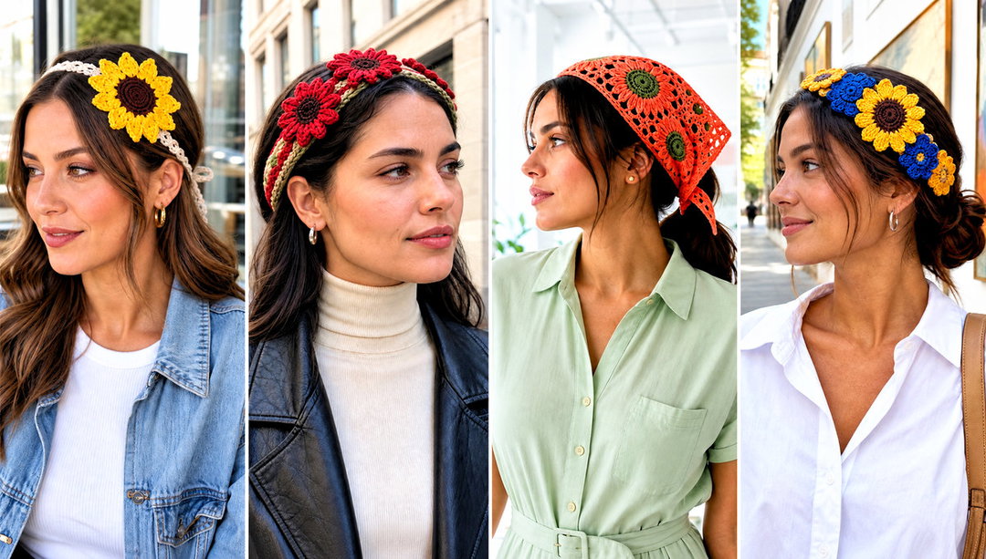 20 Crochet Sunflower Headband Outfit Ideas for Boho Looks