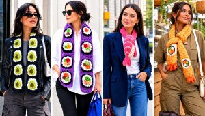 20 Crochet Sushi Scarf Outfit Ideas for Playful Layers