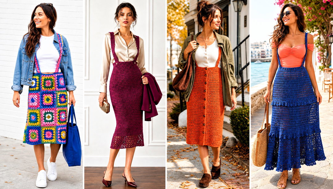 20 Crochet Suspender Skirt Outfit Ideas for Weekend Wear