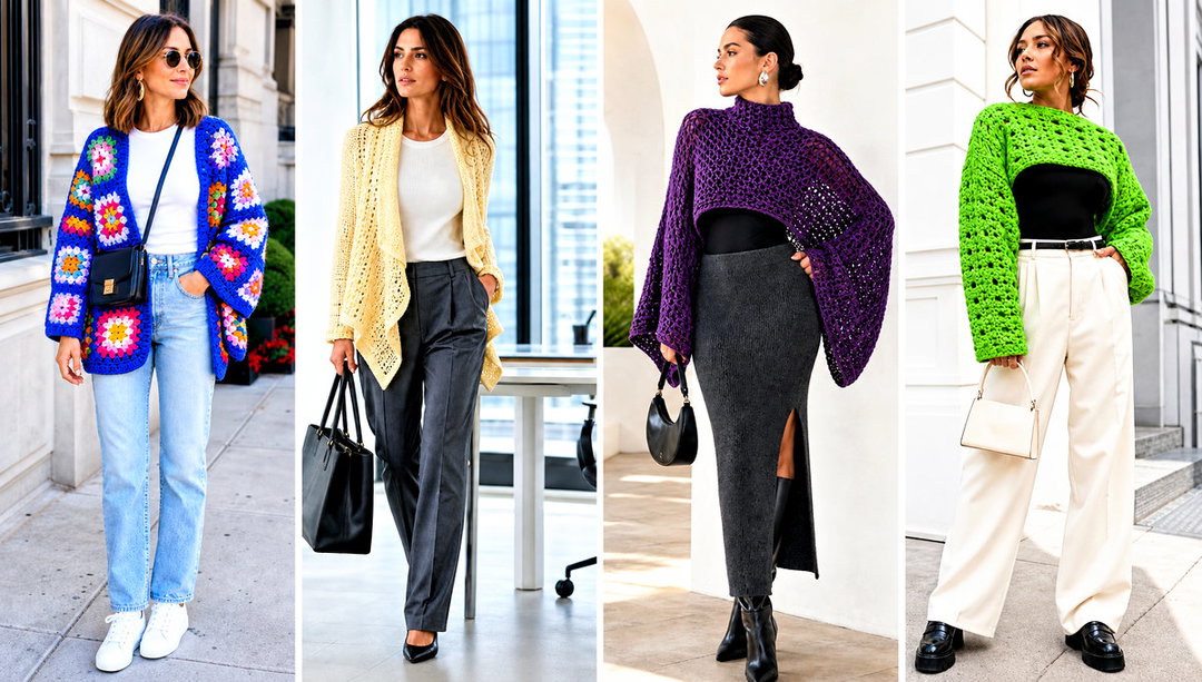 20 Crochet Sweater Blanket Outfit Ideas for Relaxed Days