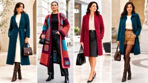 20 Crochet Sweater Coat Outfit Ideas for Fall Layering