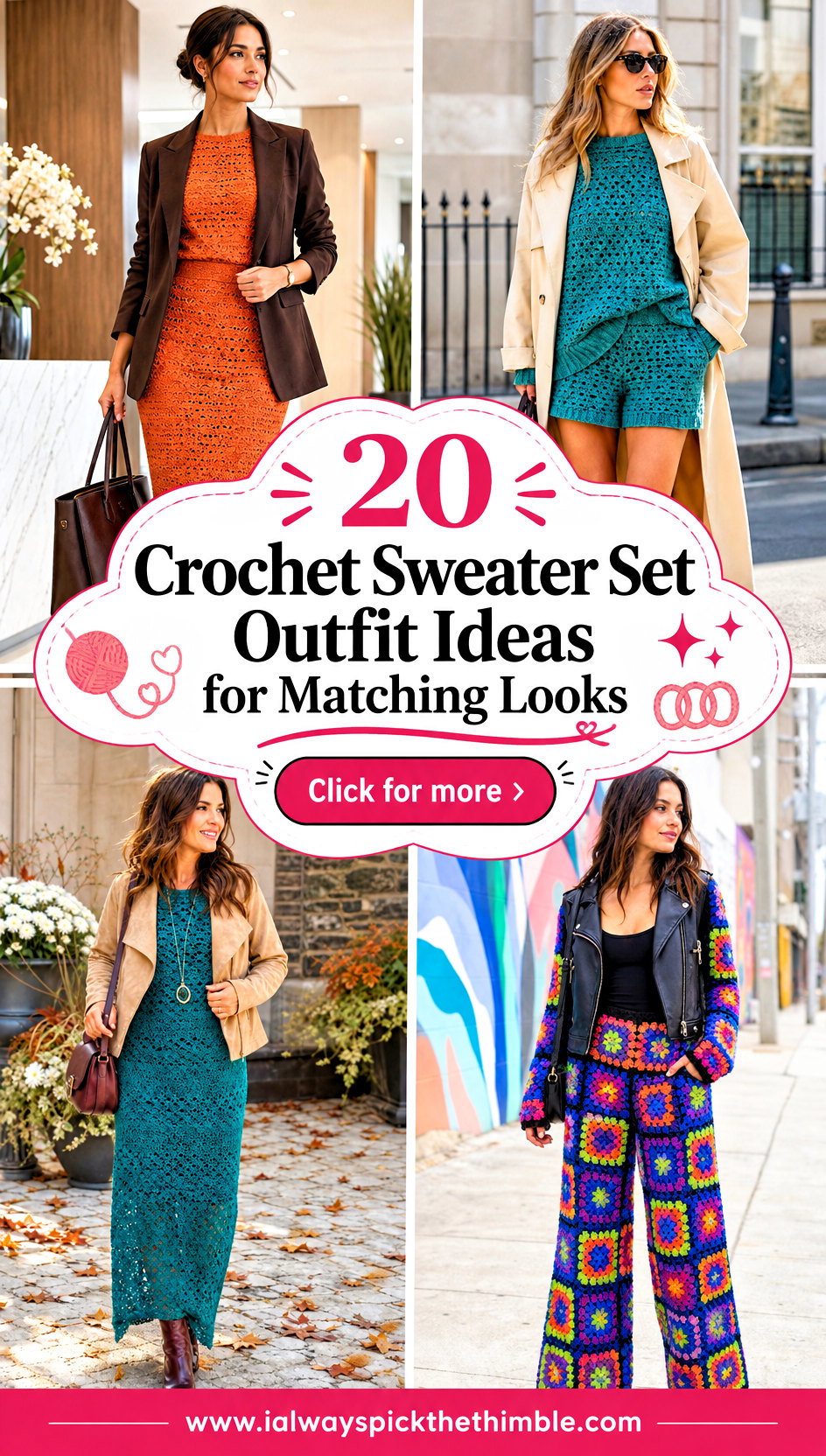 20 Crochet Sweater Set Outfit Ideas for Matching Looks - 20 Crochet Sweater Set Outfit Ideas for Matching Looks