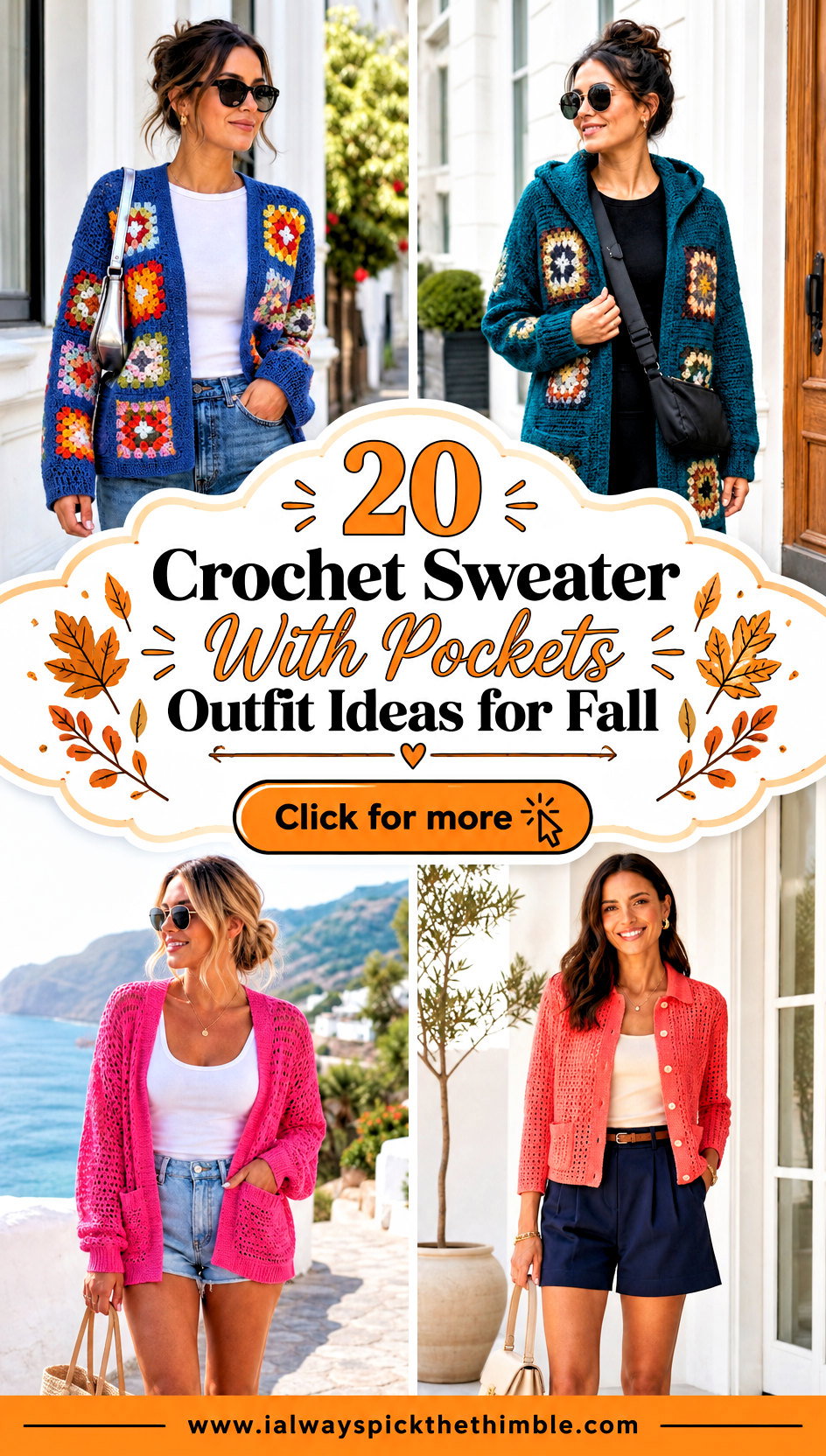 20 Crochet Sweater With Pockets Outfit Ideas for Fall - 20 Crochet Sweater With Pockets Outfit Ideas for Fall