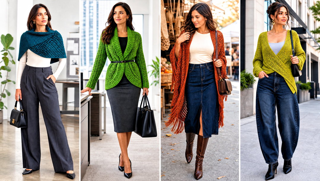 20 Crochet Sweater Wrap Outfit Ideas for Cozy Layers