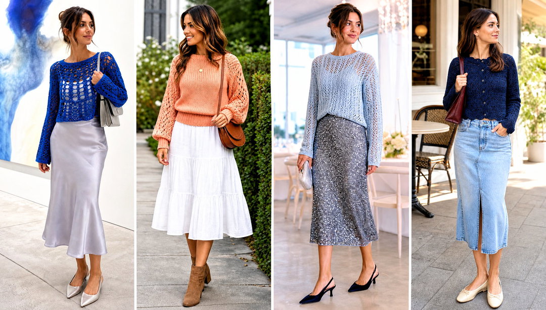 20 Crochet Sweater and Skirt Outfit Ideas for Cozy Sets
