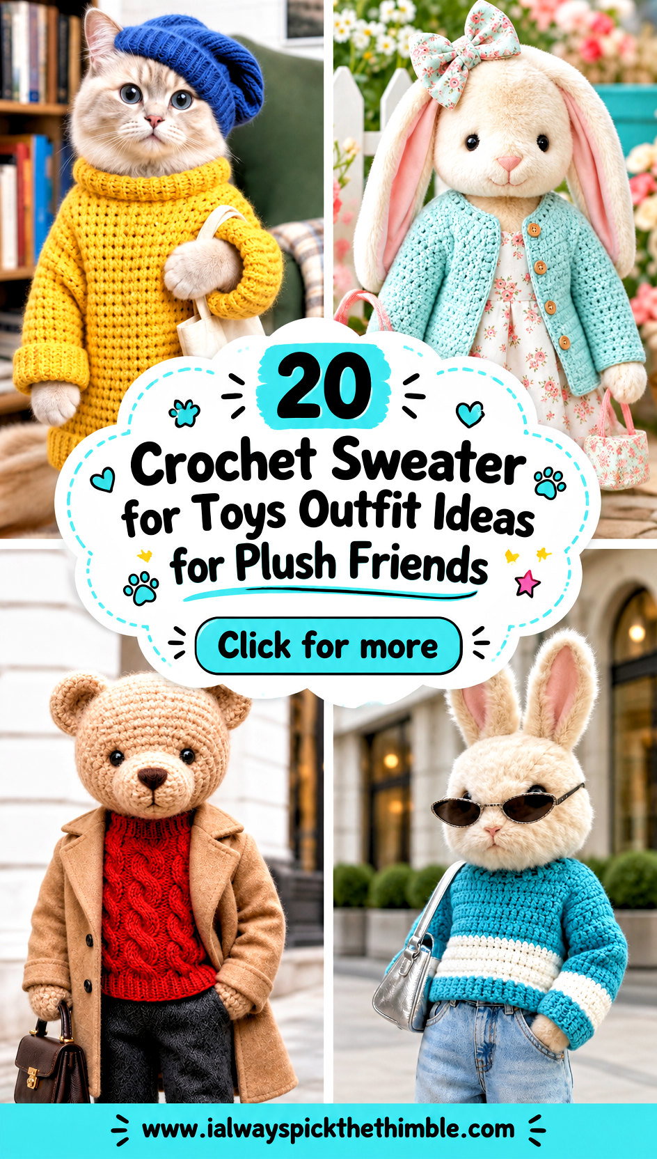20 Crochet Sweater for Toys Outfit Ideas for Plush Friends - 20 Crochet Sweater for Toys Outfit Ideas for Plush Friends
