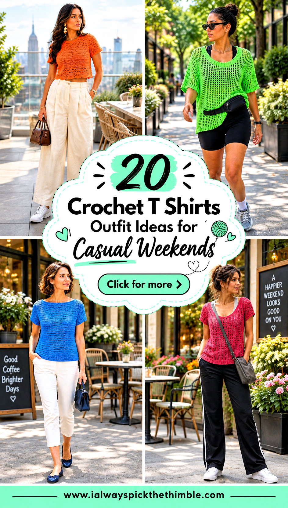 20 Crochet T Shirts Outfit Ideas for Casual Weekends - 20 Crochet T Shirts Outfit Ideas for Casual Weekends