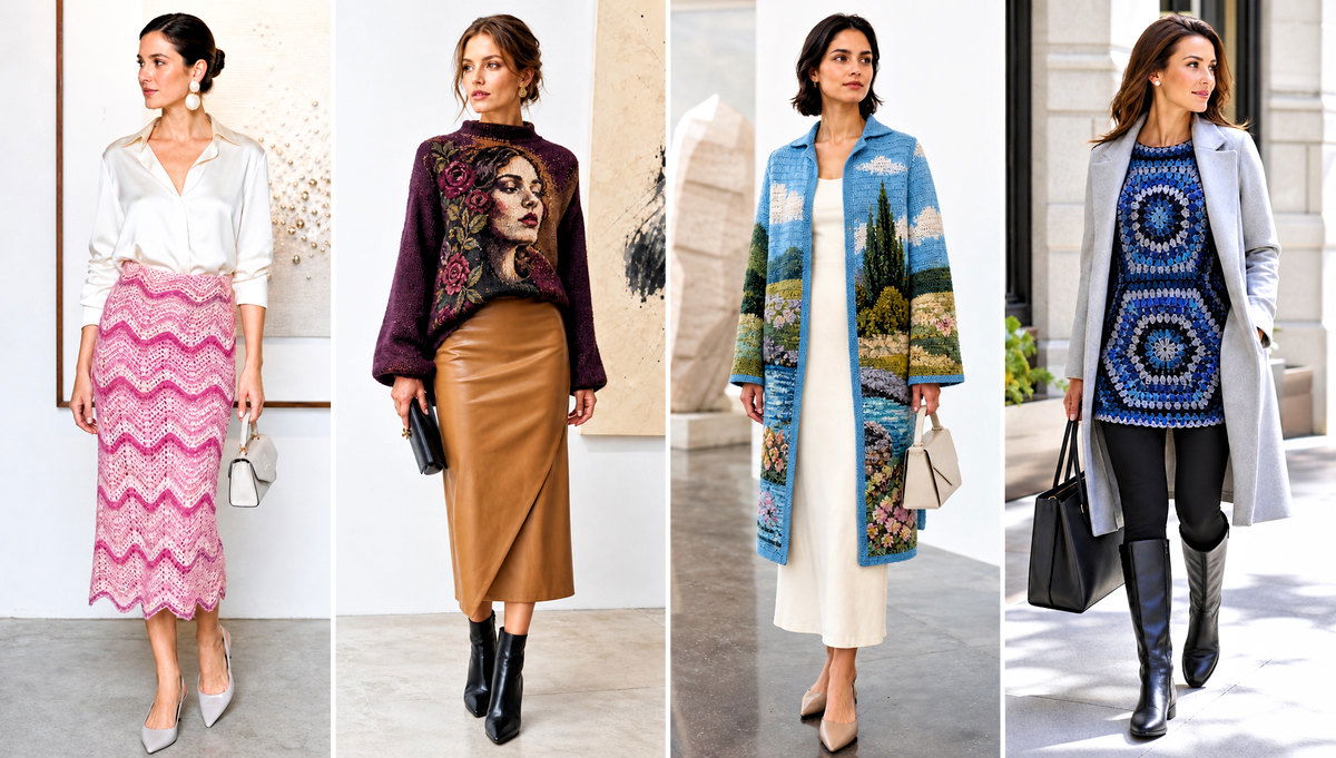 20 Crochet Tapestry Clothes and Outfit Ideas With Motifs