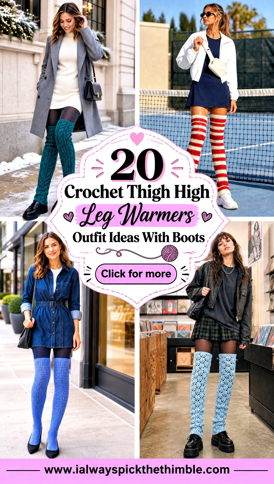 20 Crochet Thigh High Leg Warmers Outfit Ideas With Boots - 20 Crochet Thigh High Leg Warmers Outfit Ideas With Boots