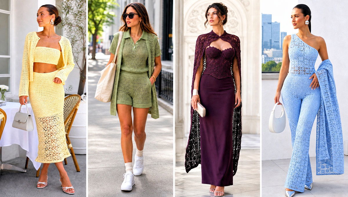 20 Crochet Three Piece Outfit Ideas for Beach Days
