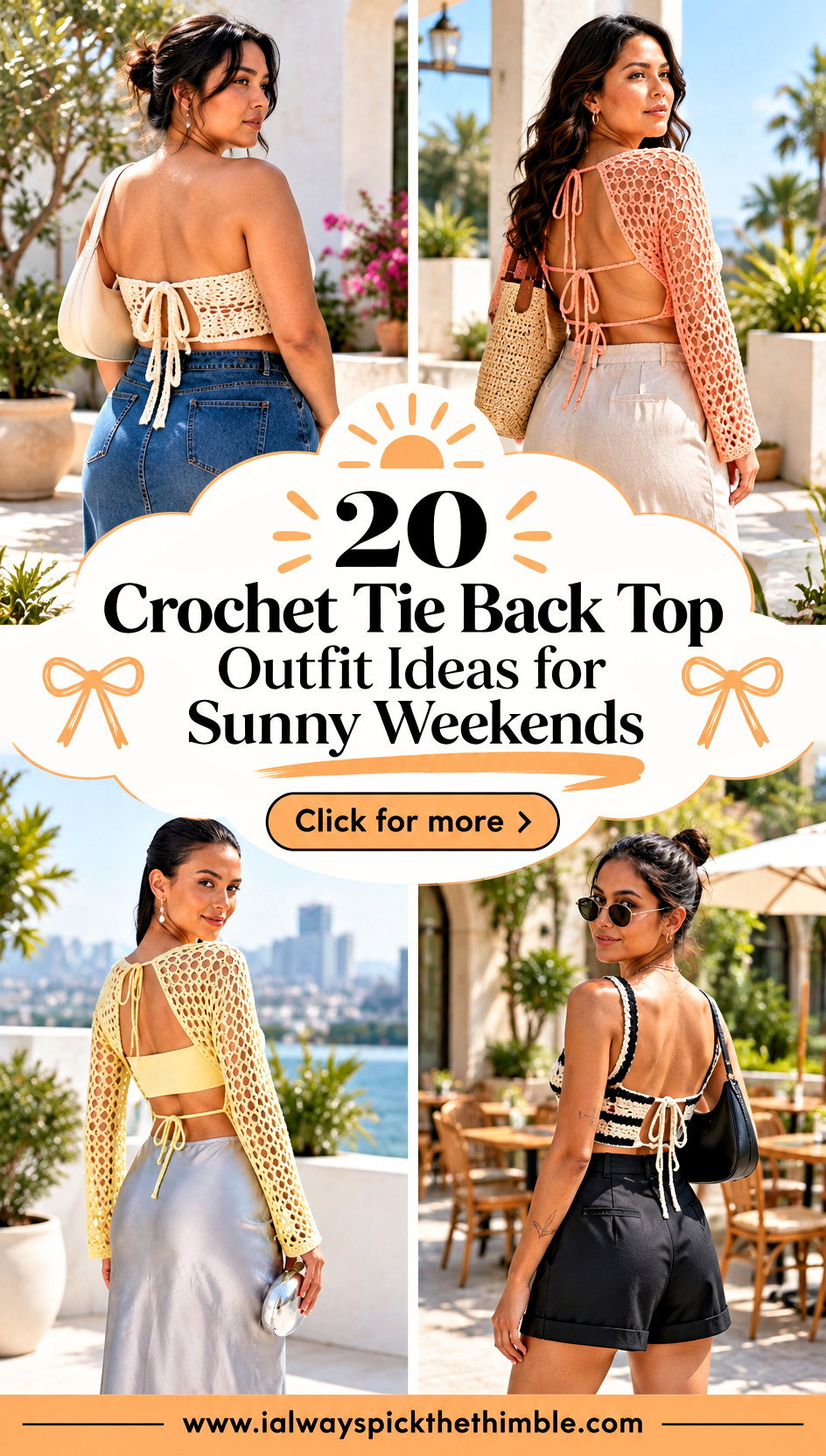 20 Crochet Tie Back Top Outfit Ideas for Sunny Weekends - 20 Crochet Tie Back Top Outfit Ideas for Sunny Weekends