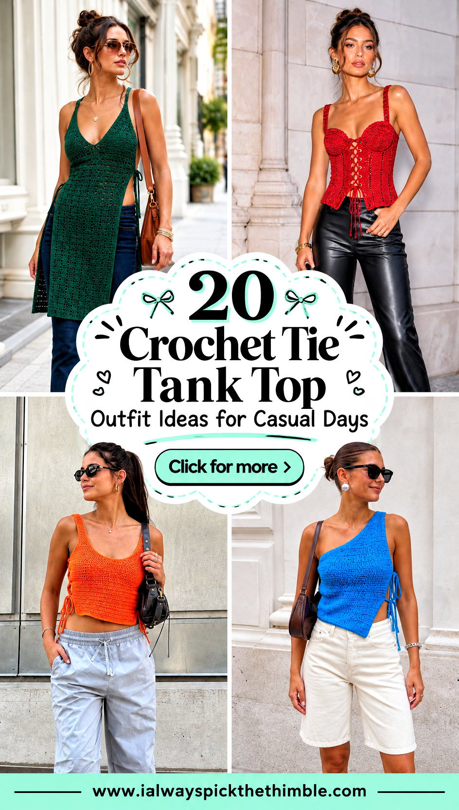20 Crochet Tie Tank Top Outfit Ideas for Casual Days - 20 Crochet Tie Tank Top Outfit Ideas for Casual Days