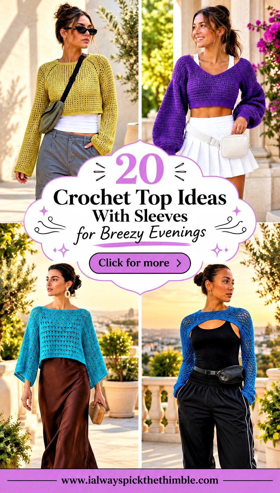 20 Crochet Top Ideas With Sleeves for Breezy Evenings - 20 Crochet Top Ideas With Sleeves for Breezy Evenings
