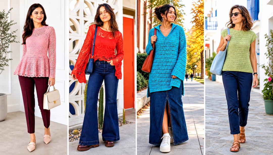20 Crochet Top Not Cropped Outfit Ideas for More Coverage
