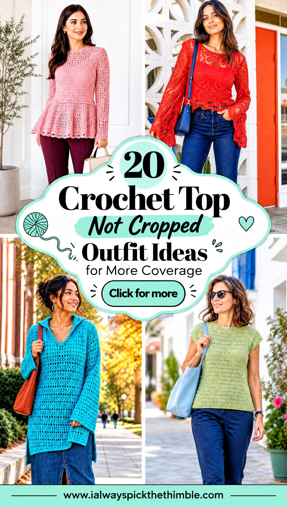 20 Crochet Top Not Cropped Outfit Ideas for More Coverage - 20 Crochet Top Not Cropped Outfit Ideas for More Coverage