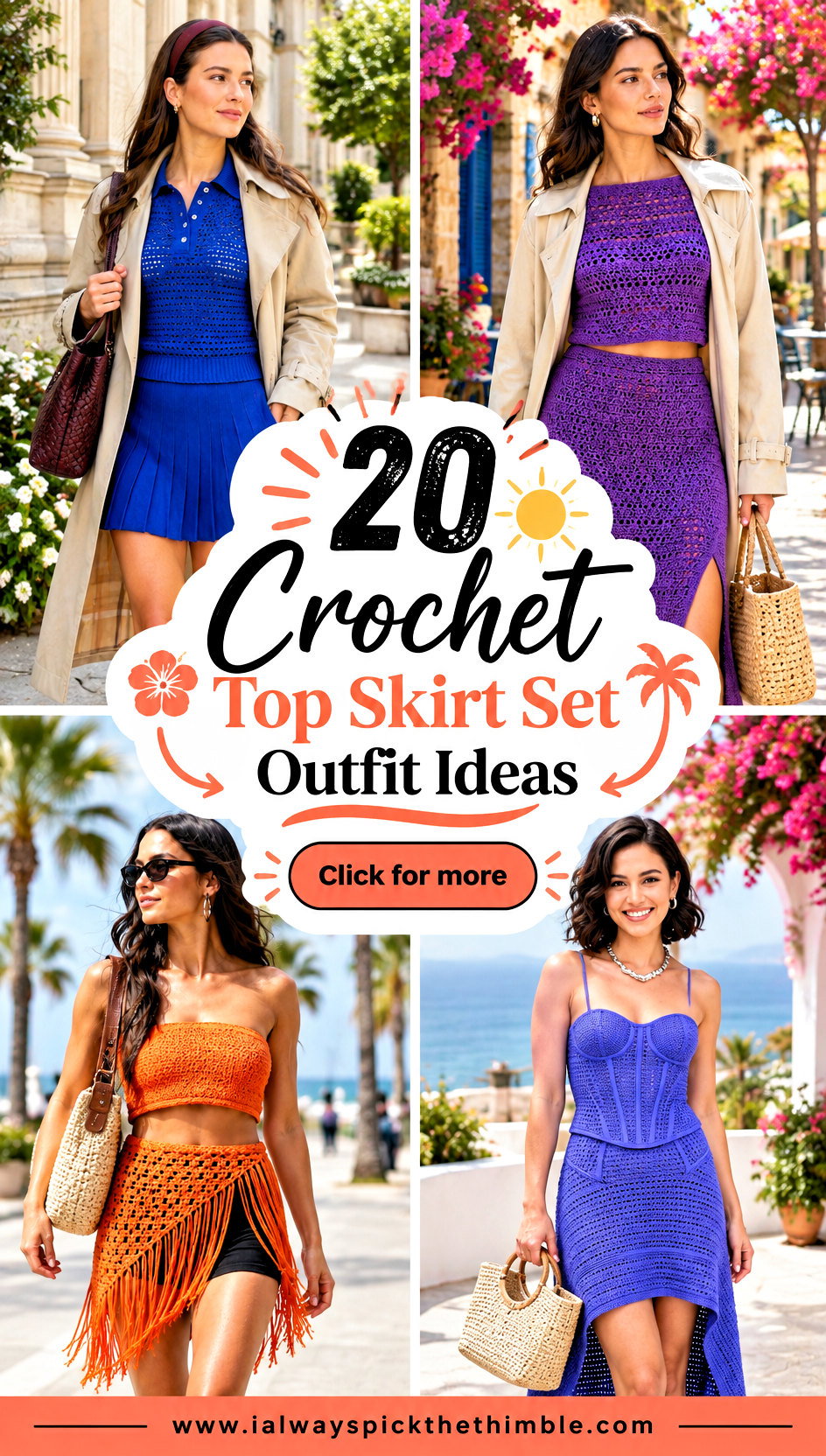 20 Crochet Top Skirt Set Outfit Ideas for Summer Days - 20 Crochet Top Skirt Set Outfit Ideas for Summer Days