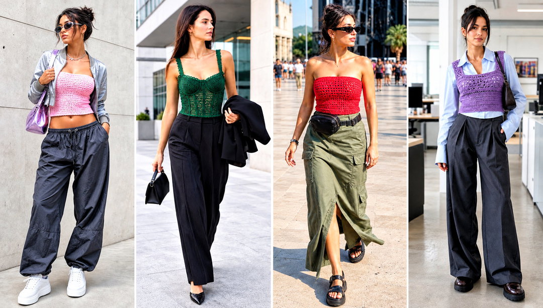 20 Crochet Top Y2K Outfit Ideas for Retro Street Style