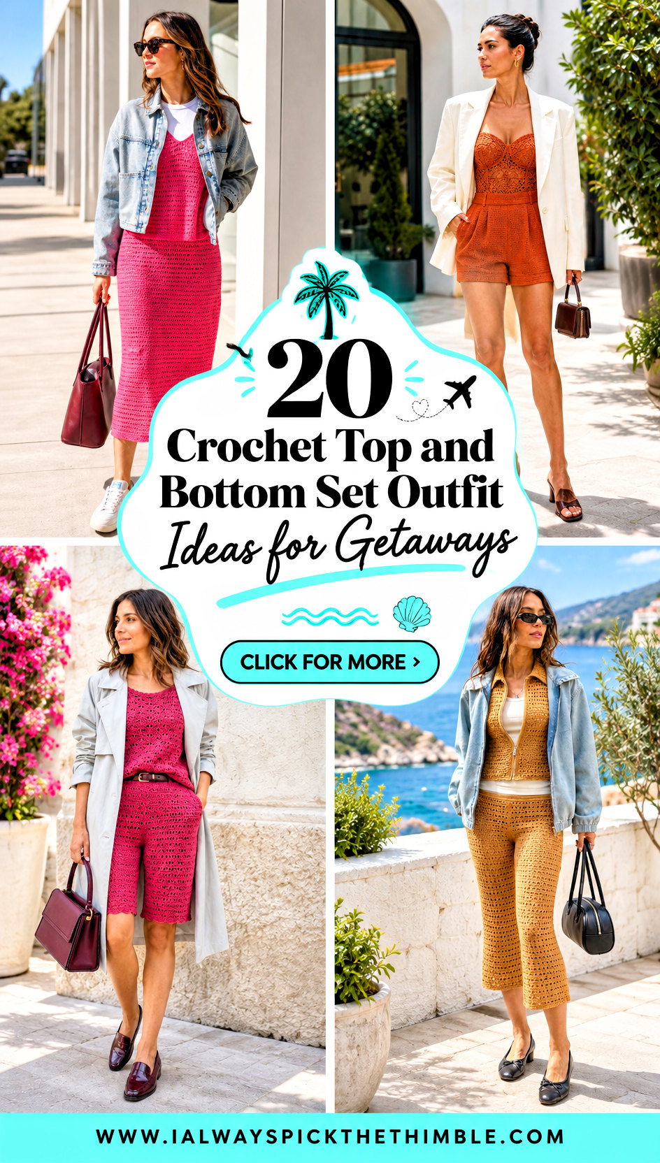 20 Crochet Top and Bottom Set Outfit Ideas for Getaways - 20 Crochet Top and Bottom Set Outfit Ideas for Getaways