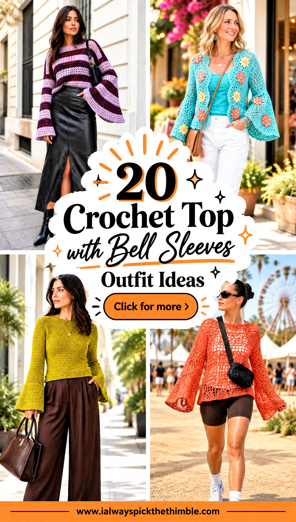 20 Crochet Top with Bell Sleeves Outfit Ideas for Festivals - 20 Crochet Top with Bell Sleeves Outfit Ideas for Festivals