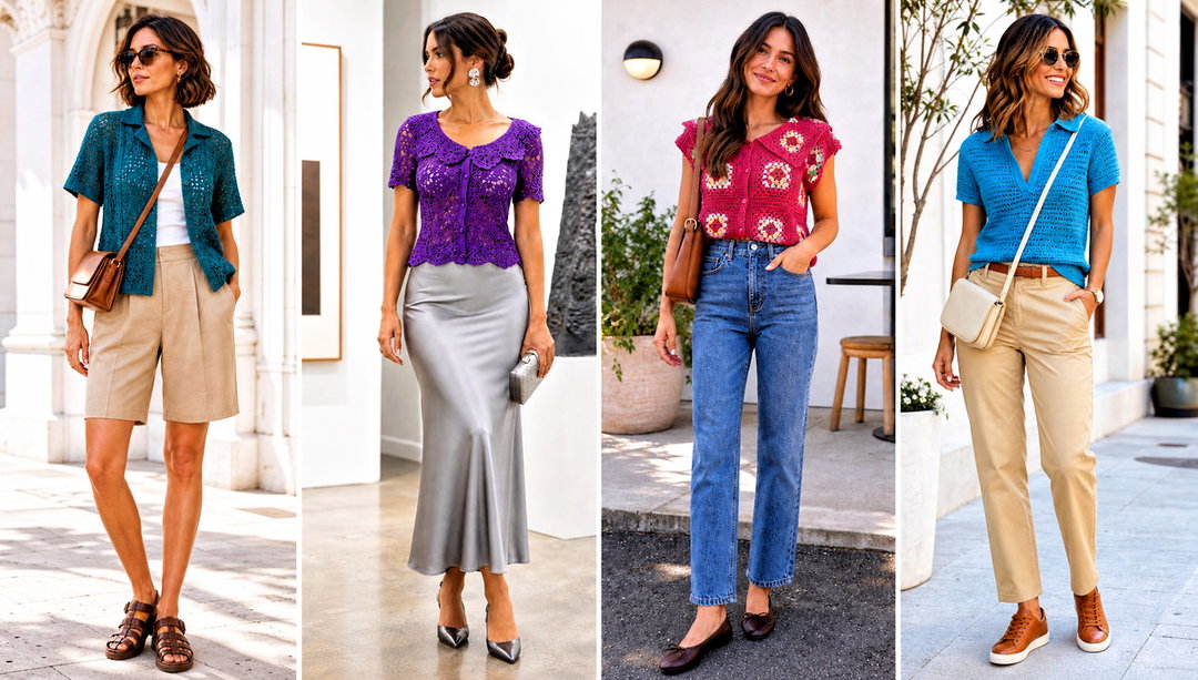 20 Crochet Top with Collar Outfit Ideas for Smart Casual