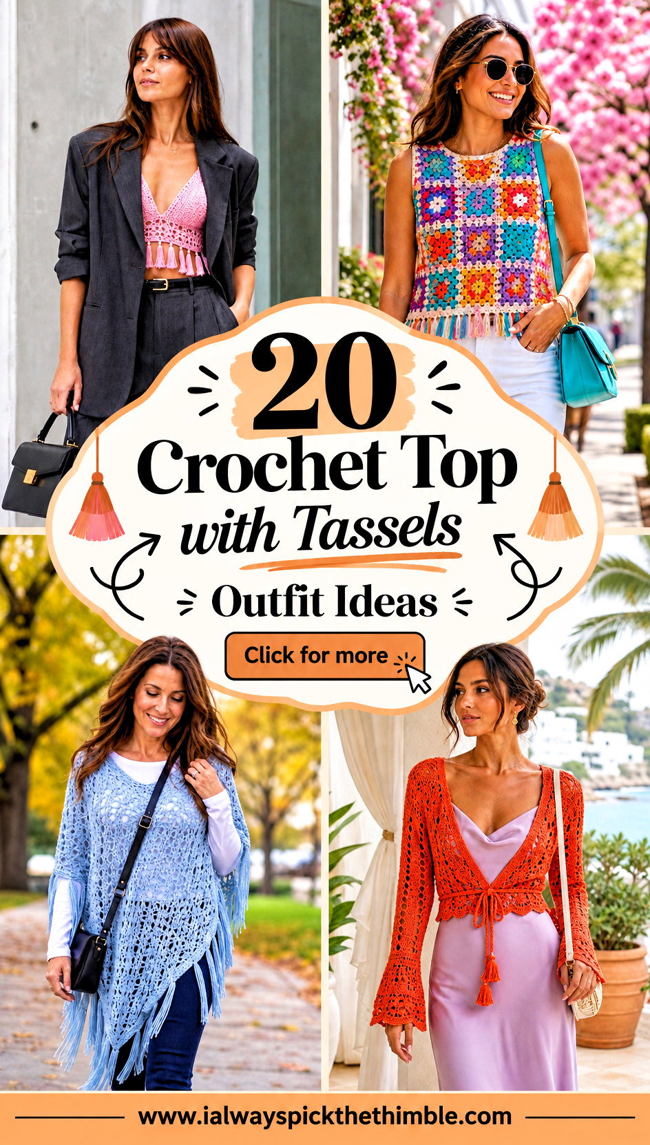 20 Crochet Top with Tassels Outfit Ideas for Boho Weekends - 20 Crochet Top with Tassels Outfit Ideas for Boho Weekends