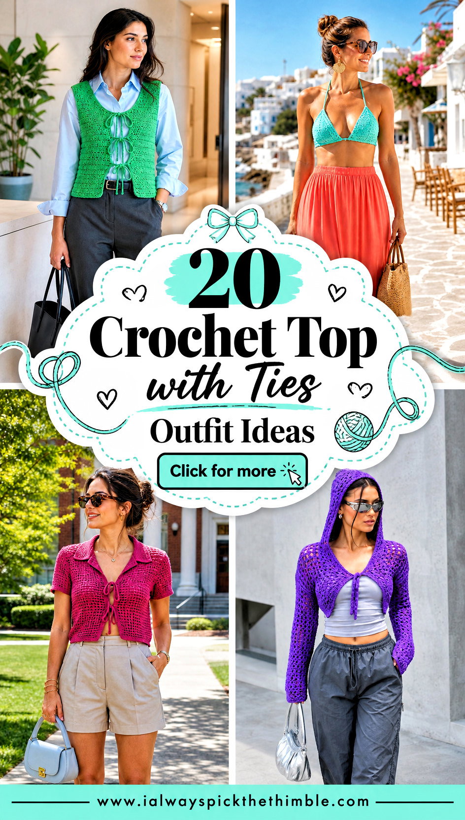 20 Crochet Top with Ties Outfit Ideas for Relaxed Days - 20 Crochet Top with Ties Outfit Ideas for Relaxed Days