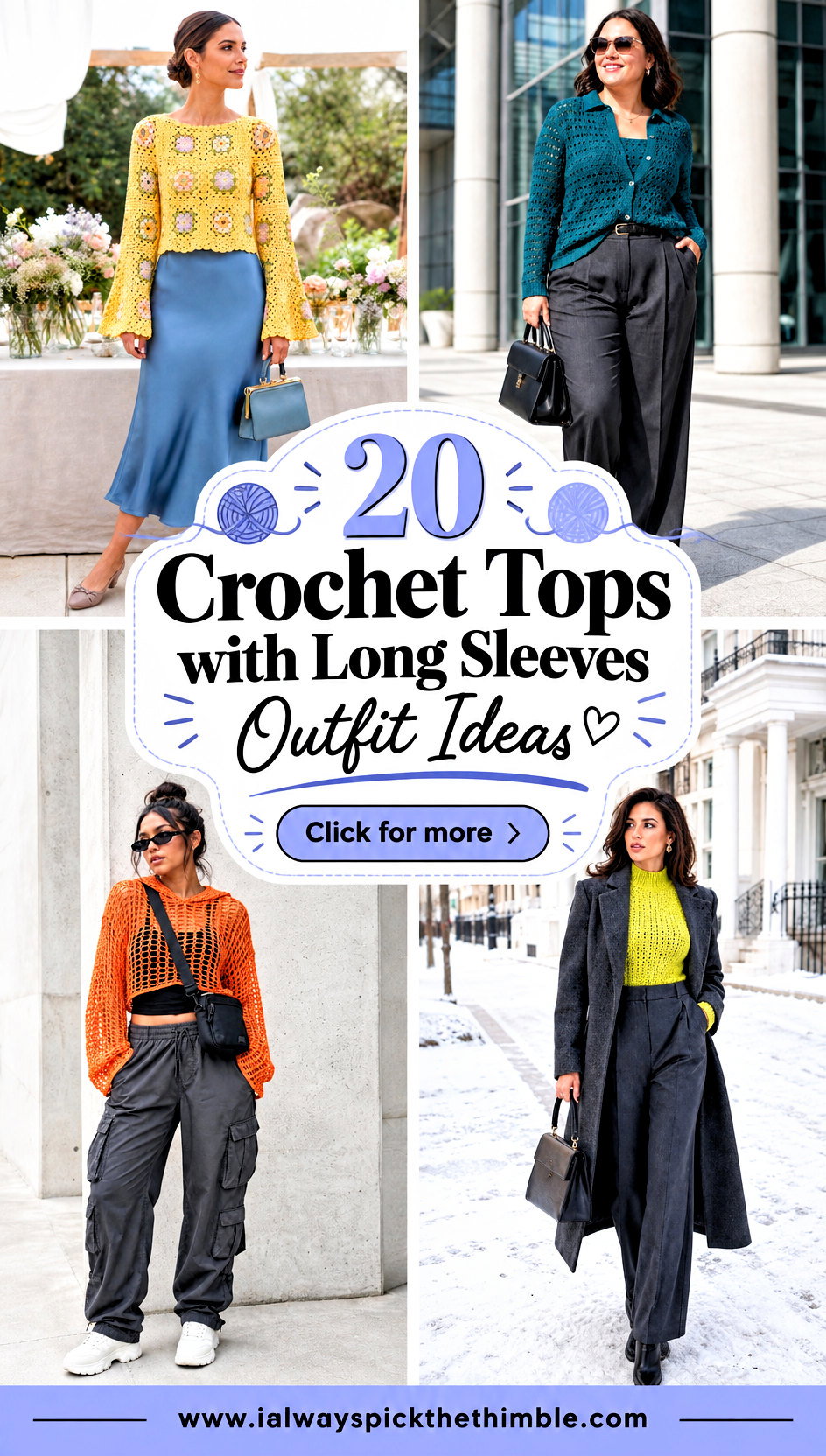 20 Crochet Tops with Long Sleeves Outfit Ideas for Cool Days - 20 Crochet Tops with Long Sleeves Outfit Ideas for Cool Days