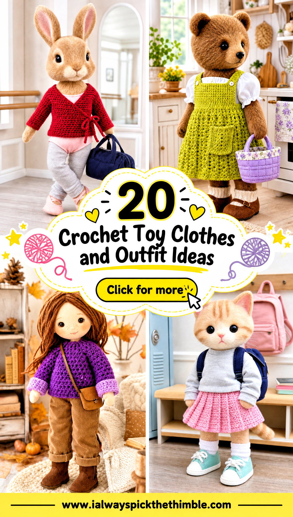 20 Crochet Toy Clothes and Outfit Ideas for Tiny Wardrobes - 20 Crochet Toy Clothes and Outfit Ideas for Tiny Wardrobes