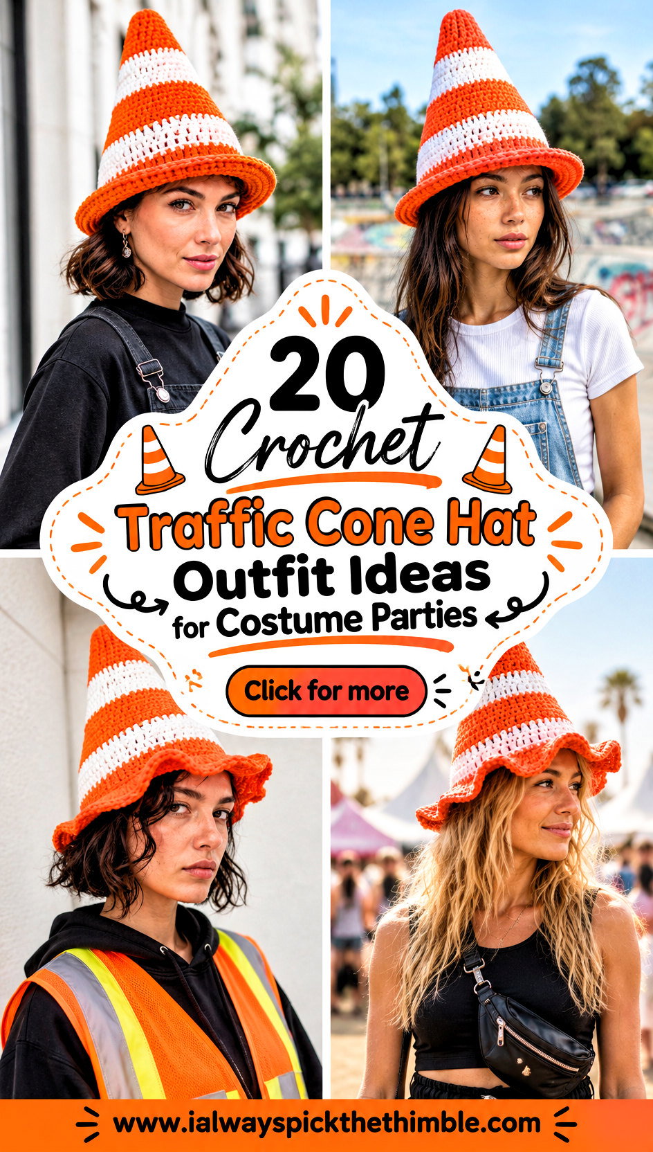 20 Crochet Traffic Cone Hat Outfit Ideas for Costume Parties - 20 Crochet Traffic Cone Hat Outfit Ideas for Costume Parties