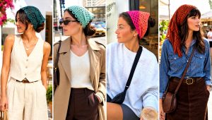 20 Crochet Triangle Hair Scarf Outfit Ideas for Summer
