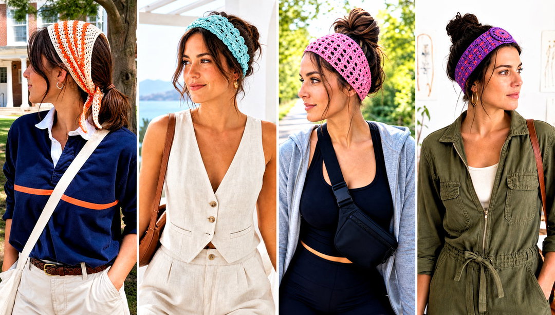 20 Crochet Triangle Headband Outfit Ideas for Casual Days