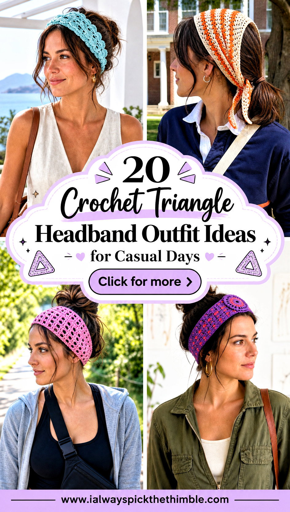 20 Crochet Triangle Headband Outfit Ideas for Casual Days - 20 Crochet Triangle Headband Outfit Ideas for Casual Days