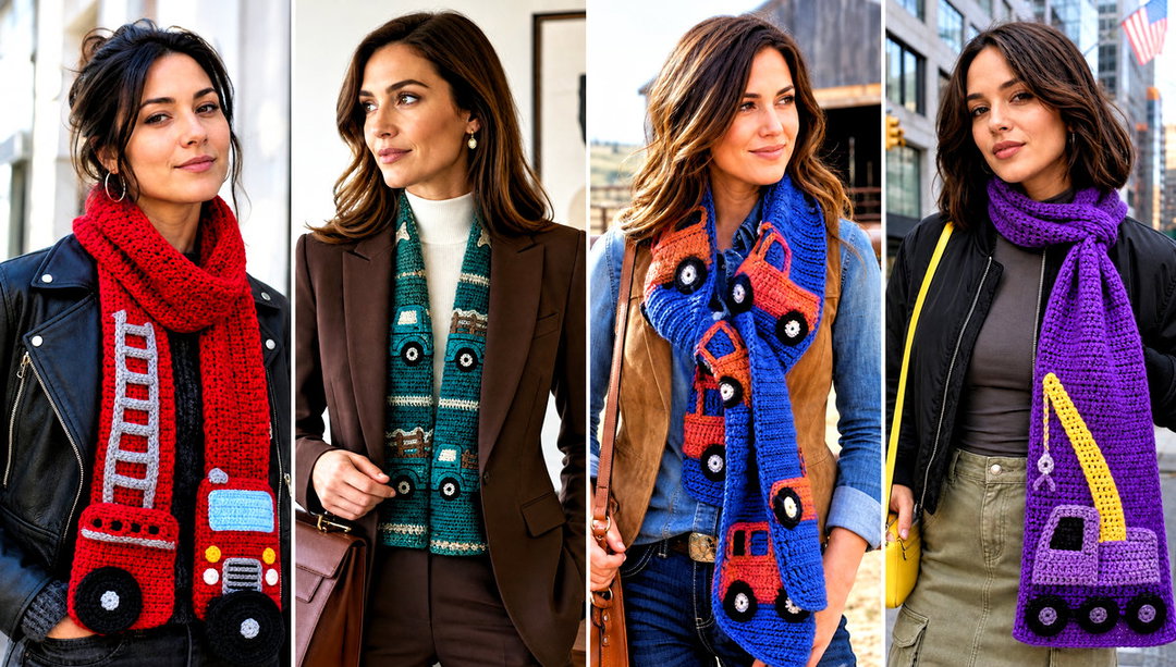 20 Crochet Truck Scarf Outfit Ideas for Playful Winter Looks