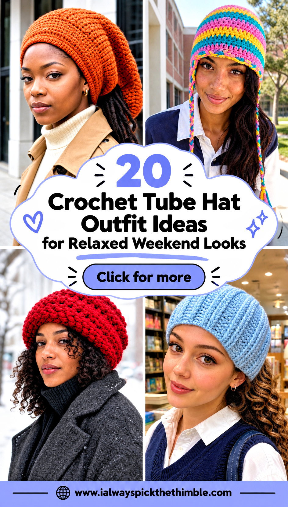 20 Crochet Tube Hat Outfit Ideas for Relaxed Weekend Looks - 20 Crochet Tube Hat Outfit Ideas for Relaxed Weekend Looks