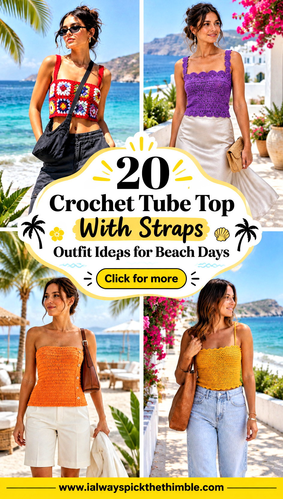 20 Crochet Tube Top With Straps Outfit Ideas for Beach Days - 20 Crochet Tube Top With Straps Outfit Ideas for Beach Days