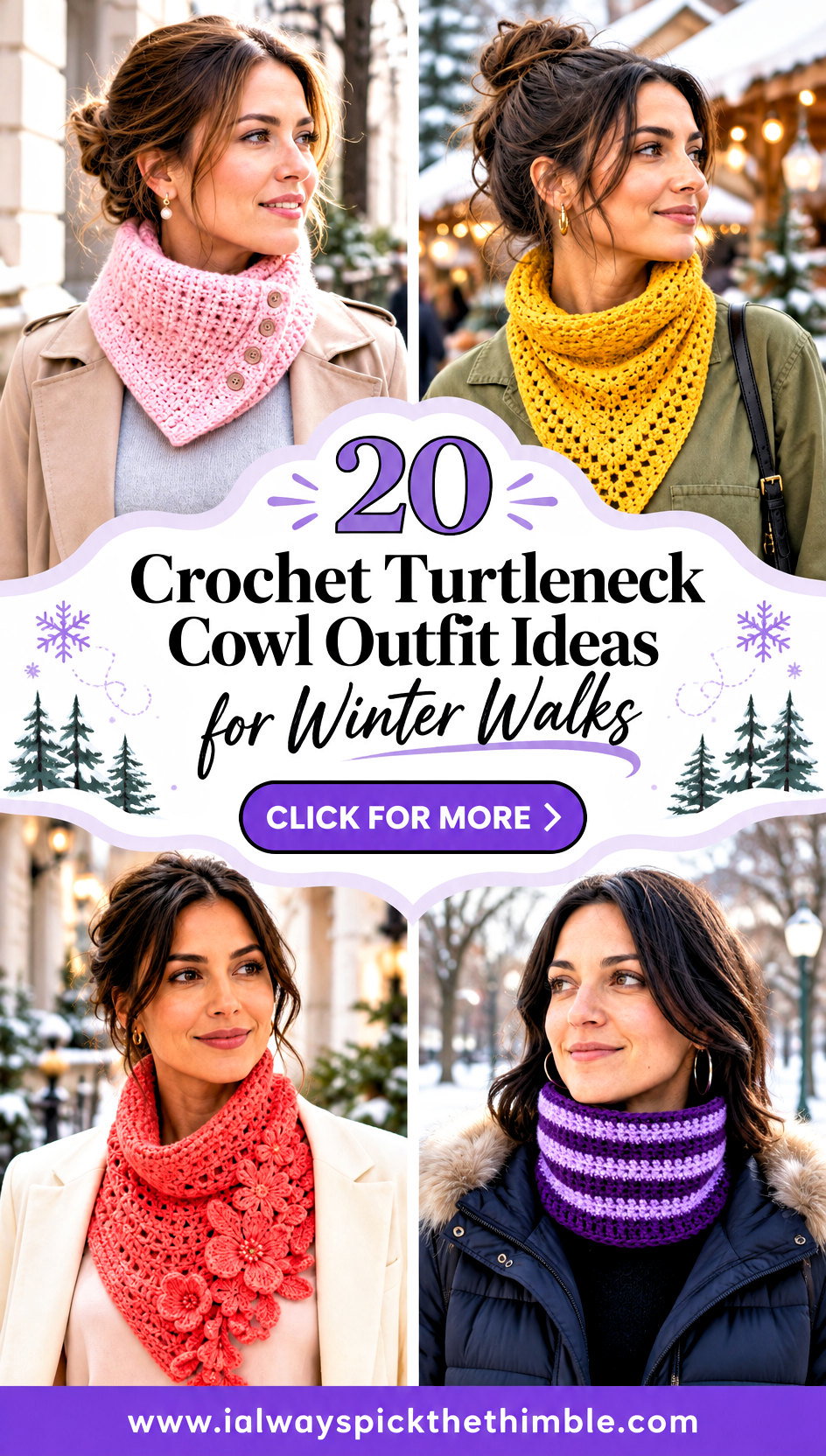 20 Crochet Turtleneck Cowl Outfit Ideas for Winter Walks - 20 Crochet Turtleneck Cowl Outfit Ideas for Winter Walks