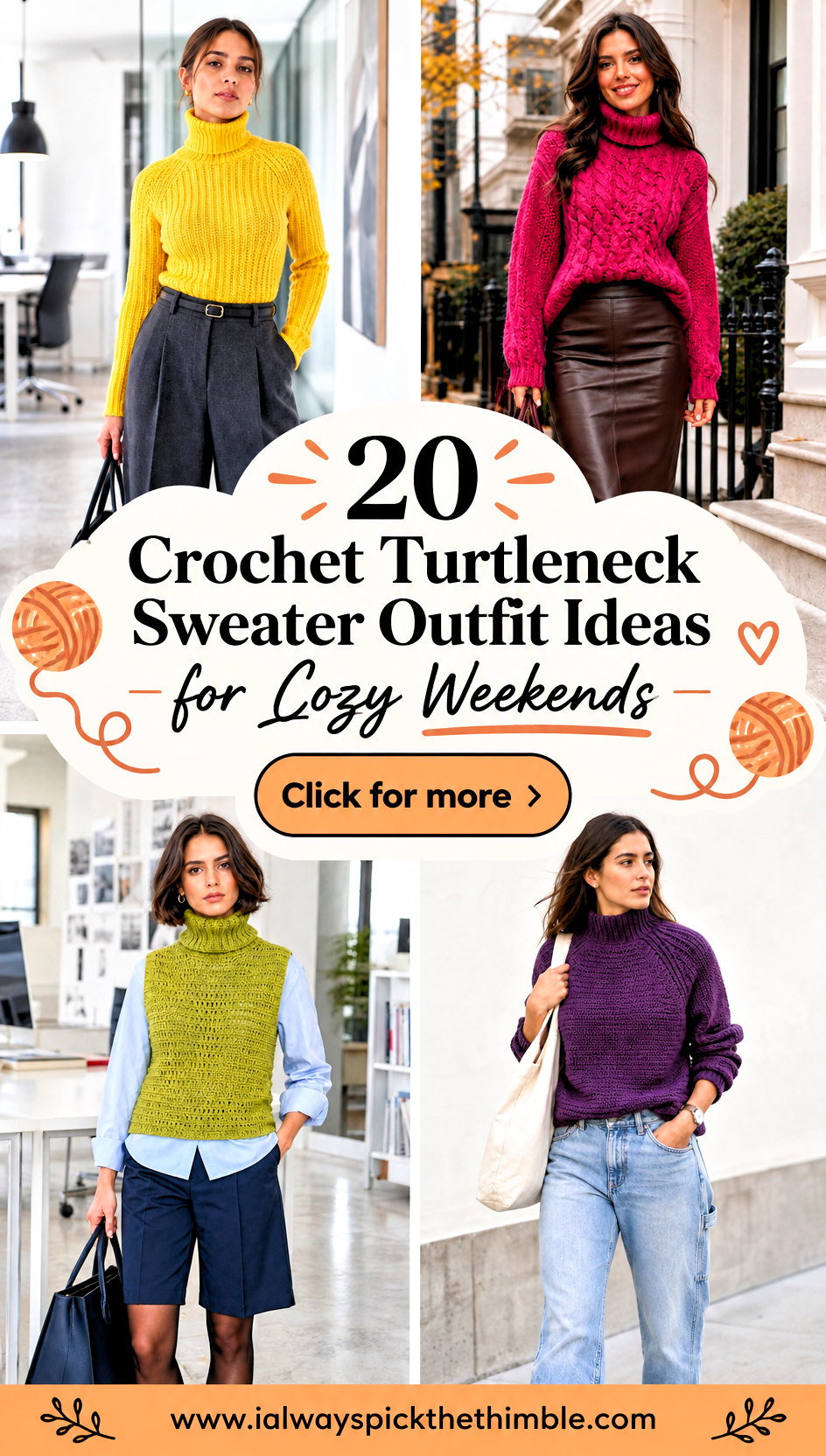 20 Crochet Turtleneck Sweater Outfit Ideas for Cozy Weekends - 20 Crochet Turtleneck Sweater Outfit Ideas for Cozy Weekends