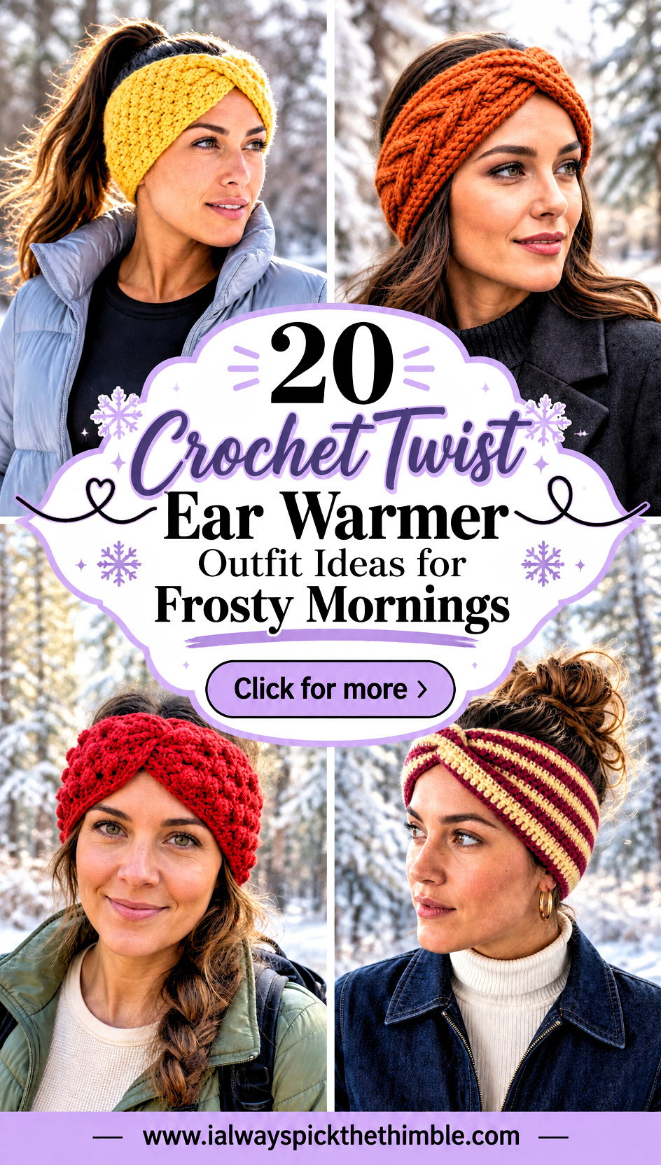 20 Crochet Twist Ear Warmer Outfit Ideas for Frosty Mornings - 20 Crochet Twist Ear Warmer Outfit Ideas for Frosty Mornings