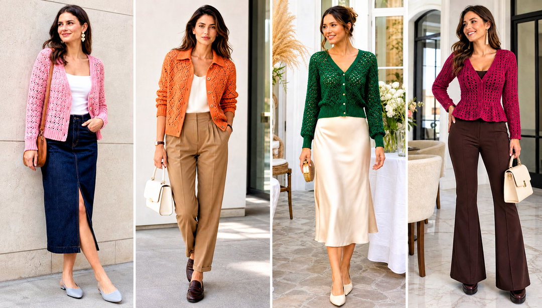 20 Crochet V Stitch Cardigan Outfit Ideas for Cool Days