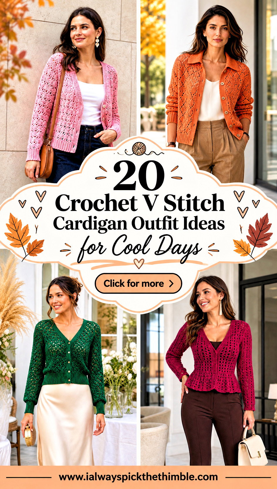 20 Crochet V Stitch Cardigan Outfit Ideas for Cool Days - 20 Crochet V Stitch Cardigan Outfit Ideas for Cool Days